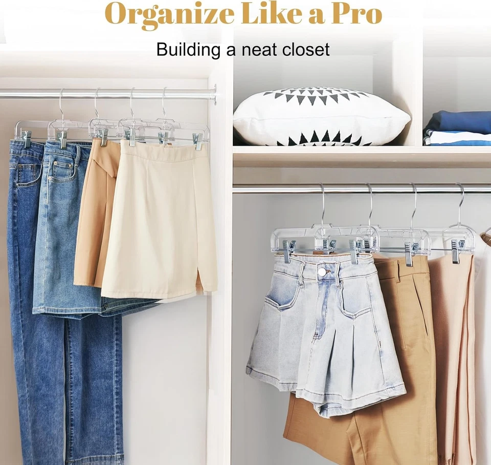 HOUSE DAY Pack de 50 perchas para falda y pantalón con clips Foto 3 de 3