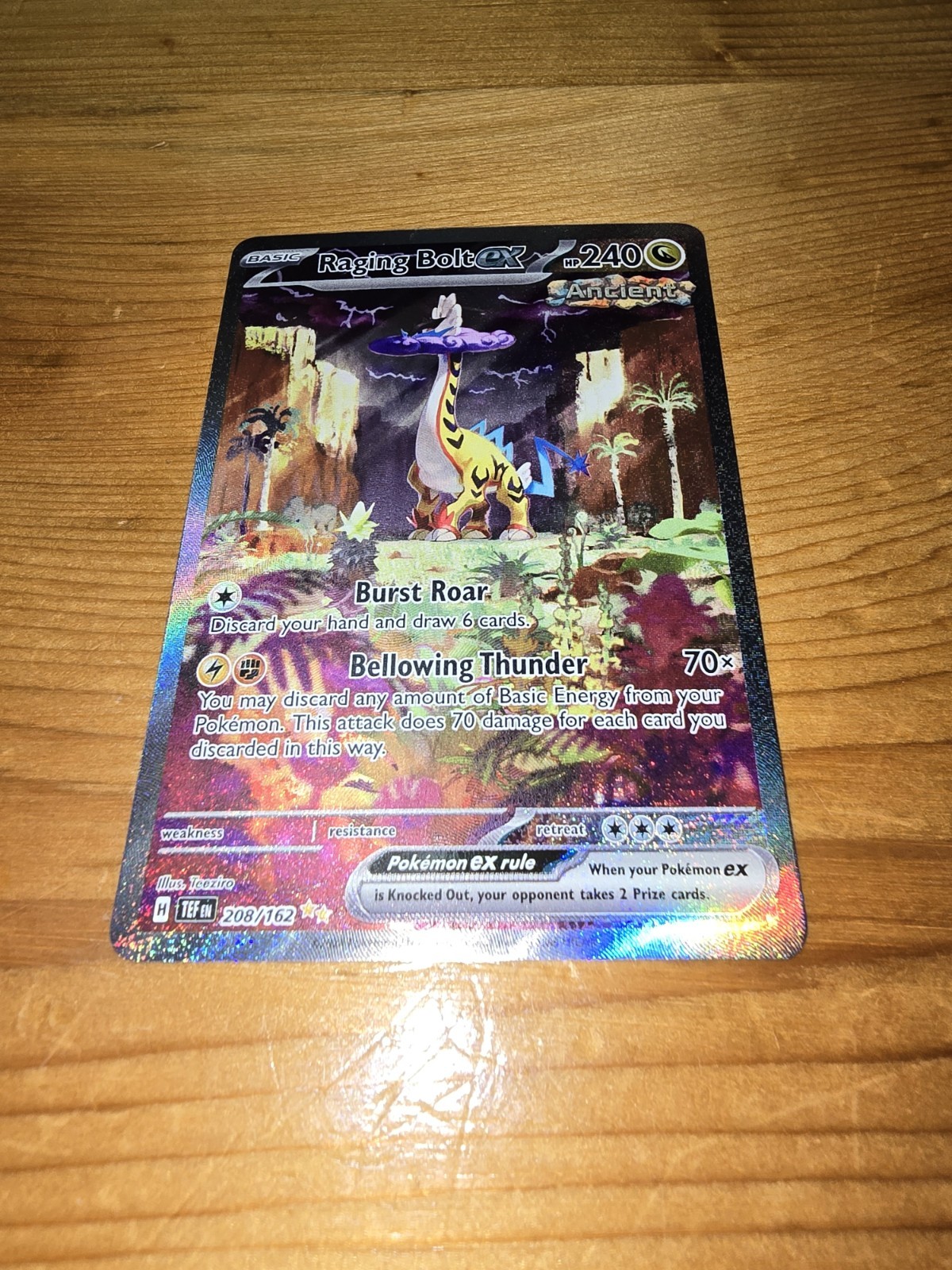 Pokemon Tcg Raging Bolt ex 208/162 Temporal Forces SIR Holo Rare Near Mint