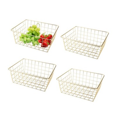 4pcs Wire Kitchen Storage Basket, Farmhouse Pantry Storage Basket Organizer B...