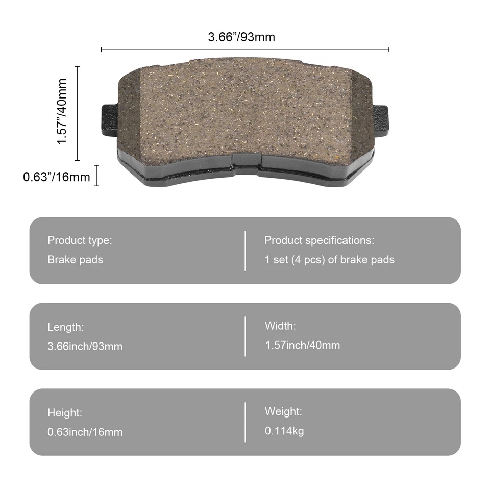 For Hyundai Elantra Kia Forte Koup Front & Rear Ceramic Brake Pads - Image 3 of 3