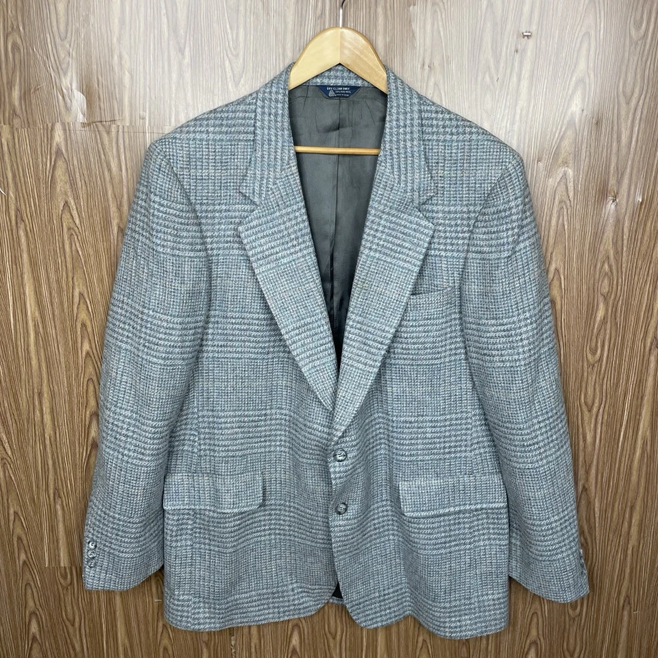 Abrigo Deportivo Kuppeheimer Vintage Para Hombre 44L Gris Multicolor Cuadros Tweed Lana EE. UU. Foto 2 de 4