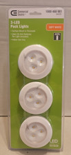 Commercial Electric 3-LED Battery Operated Puck Lights Soft White - New K2