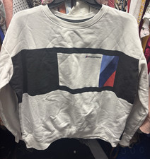 BMW M Motorsport Men's Crew Neck Colorblock Pullover Sweatshirt Logo Size L