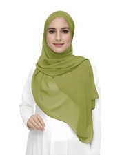 Premium Chiffon Hijab Head Scarf Shawl Wrap Fits Muslim Women Lightweight