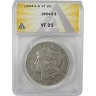 1904 S Morgan Dollar VF 25 ANACS Silver $1 Coin SKU:I21143