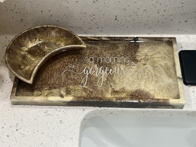 Bathroom Soap Dish and jewelry Holder Tray for countertops