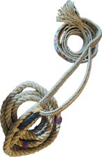 Tan Poly Pro Bull Rope 9x5 LH 7/8" x 1"- Economy Starter Bull Rope Rodeo Rider 1