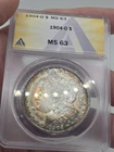 1904-O Morgan Silver Dollar ANACS MS-63 ☆ Dual Sided Rainbow Toned