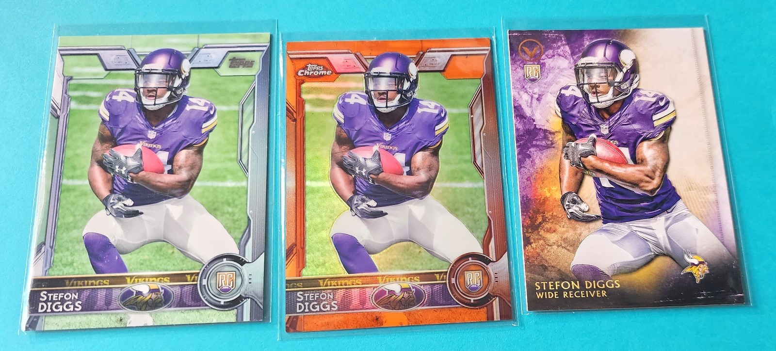 2015 Topps Chrome Orange 148 STEFON DIGGS RC + Bonus Rookie Cards Patriots