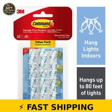 Command Light Clips Pack - 40 Clear Clips & 48 Strips for Holiday Decor 0.58 per strip