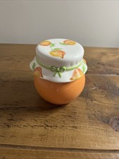 Ceramic Preserve Pot Jam Marmalade Orange Lidded Jar