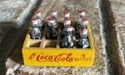 Vintage Miniature 60's wooden Coca Cola Coke crate 10 Removable Bottles USA