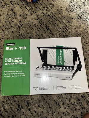 Fellowes Star+ 150 Comb Binding Machine CRC50065 New In  Box Complete 12 Sheet
