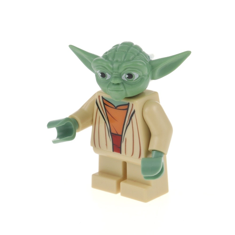 1x Lego Minifigure Star Wars Clone Wars Yoda Jedi Master Hair White Sw0685