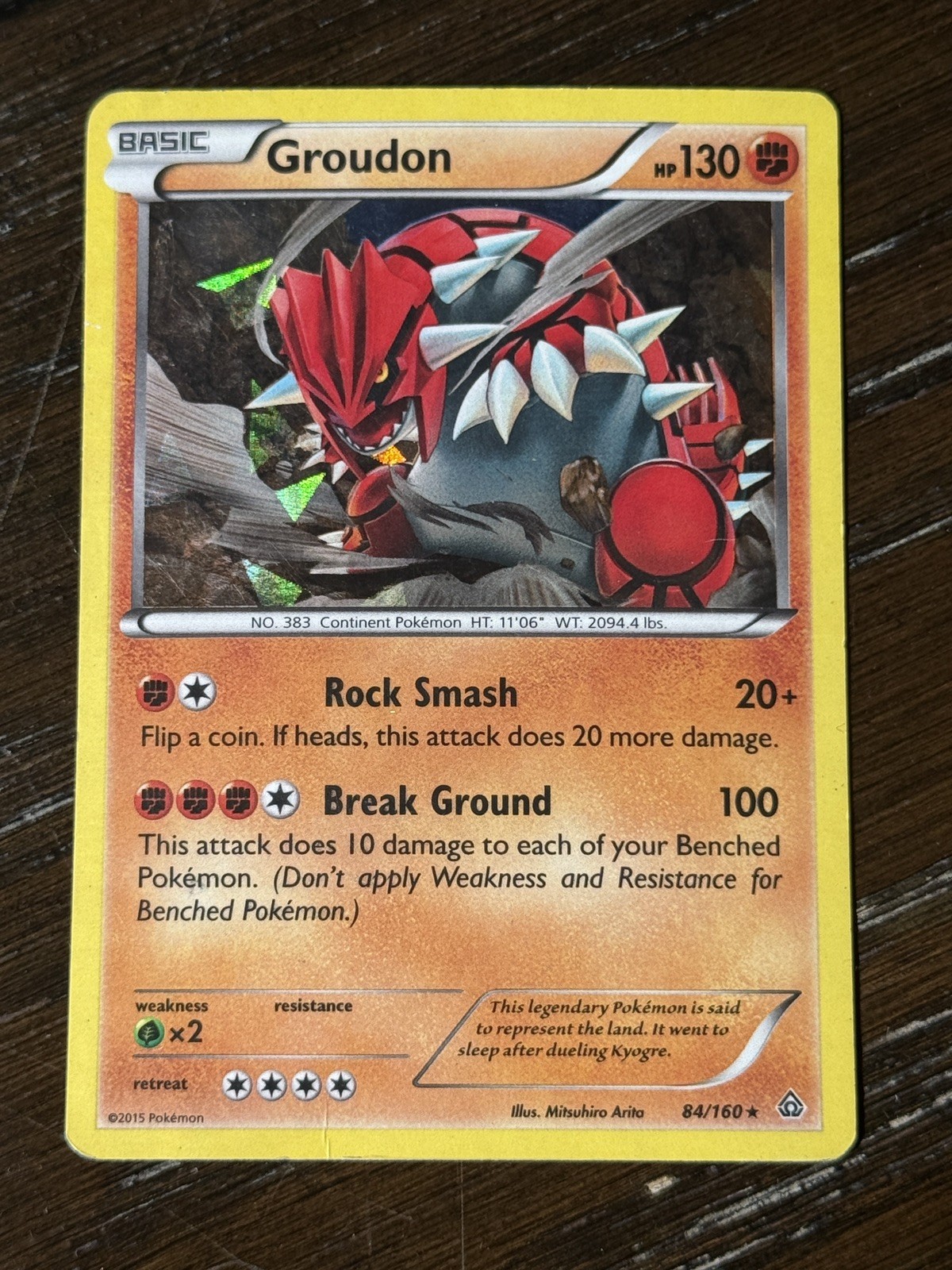 Groudon 84/160 Primal Clash Cracked Ice Holo Rare Pokemon