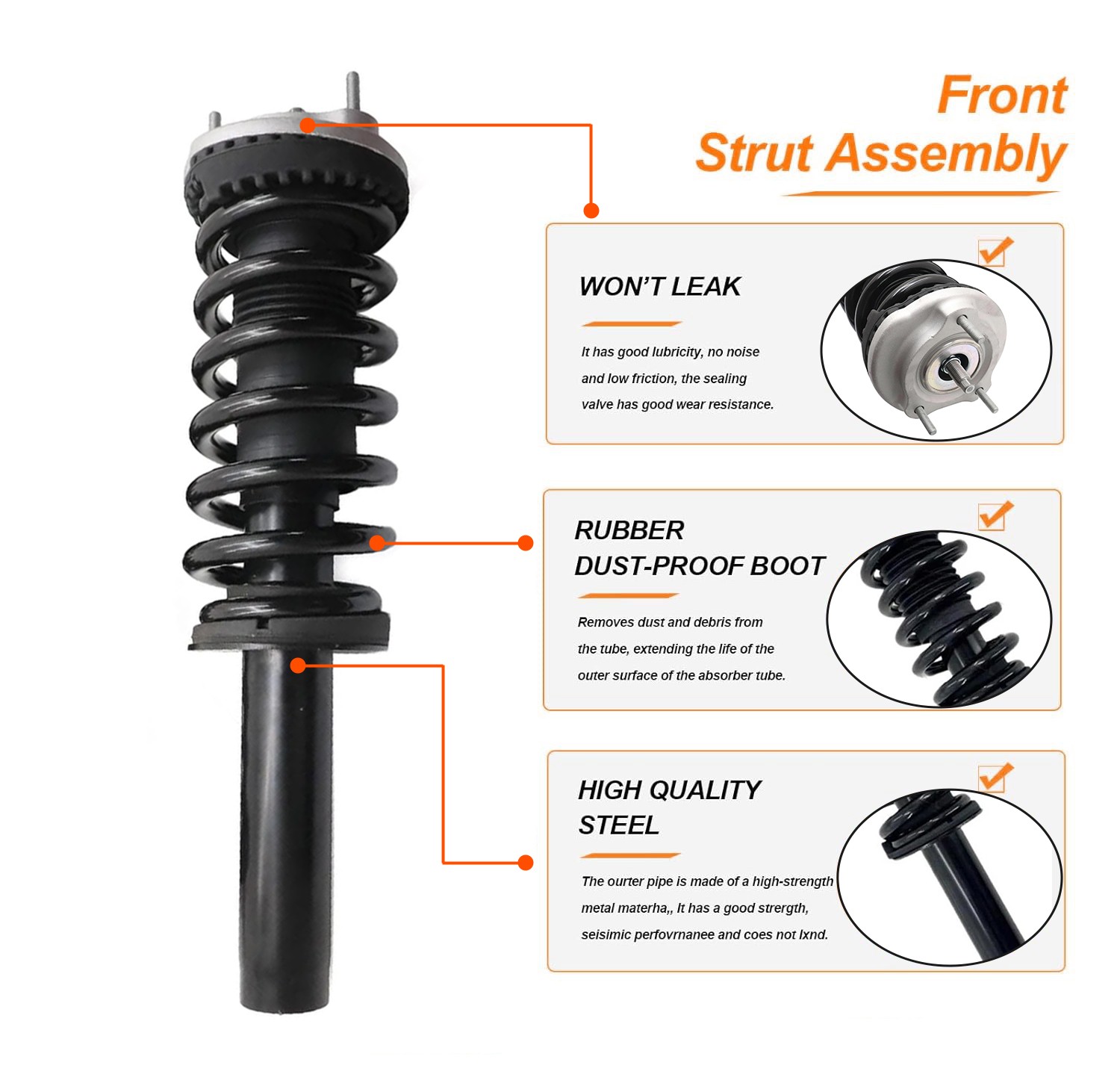 Maserati Ghibli 2014-2019 Front Left, right Strut assemblies Pair P/N 670030333