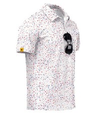 Mens Golf Polo Shirts Short Sleeve UPF 50 Performance Moisture Wicking Print...