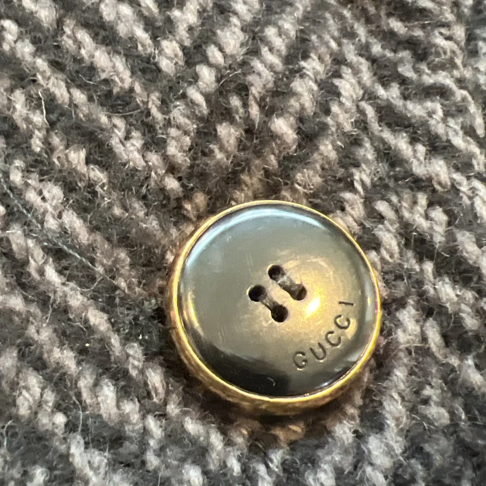 Gucci long coat wool mohair blend size 42 herringbone Made In Italy - Image 4 of 4