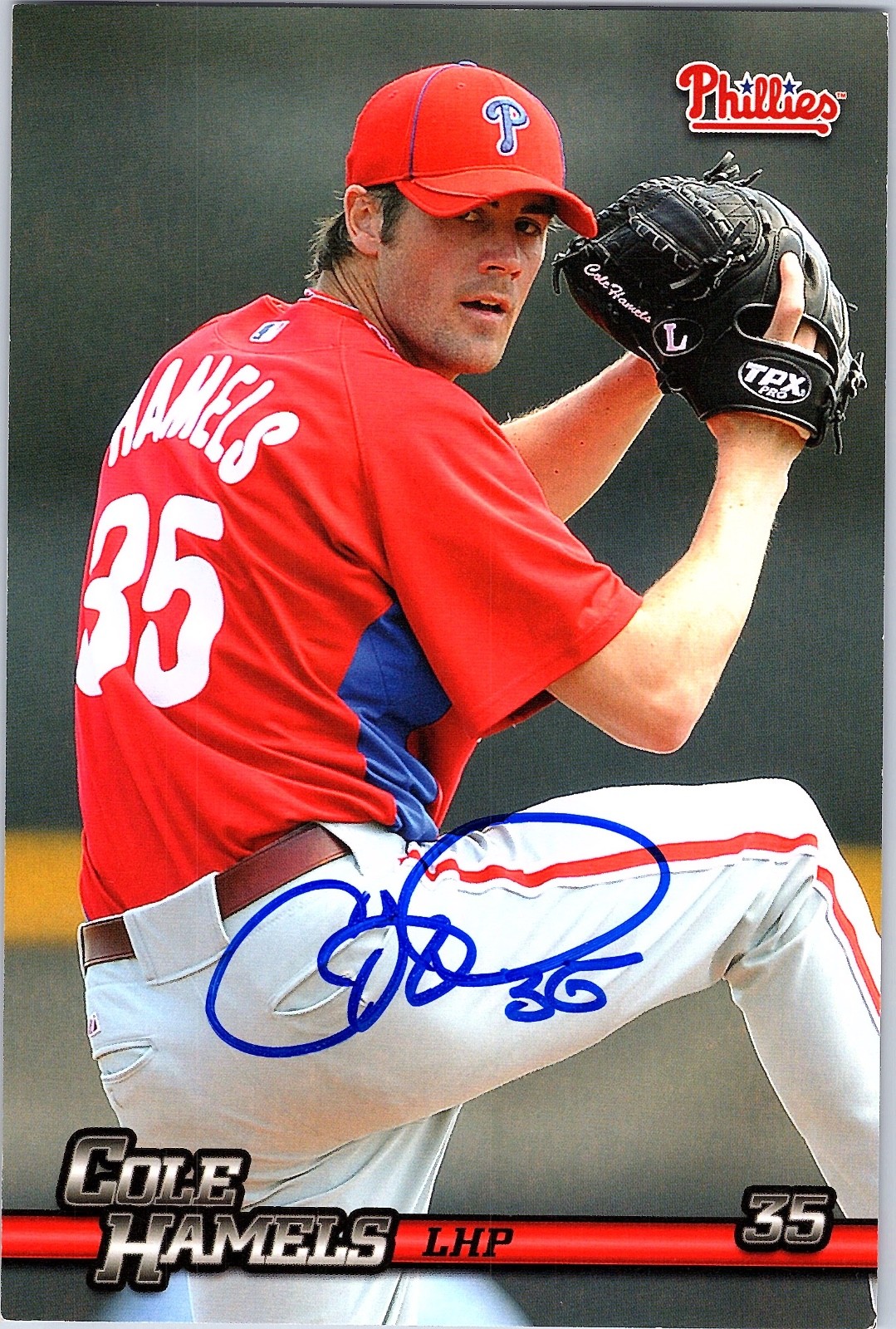 2010 Cole Hamels Philadelphia Phillies Team Issue Auto Autographed Signed