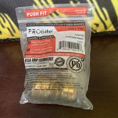pro bite 3/4  x 1/2  LF841R Brass Push To Connect Fitting Brand New