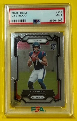 2023 CJ Stroud Panini Prizm Rookie! Graded PSA 9! Texans Hot QB! Playoffs!