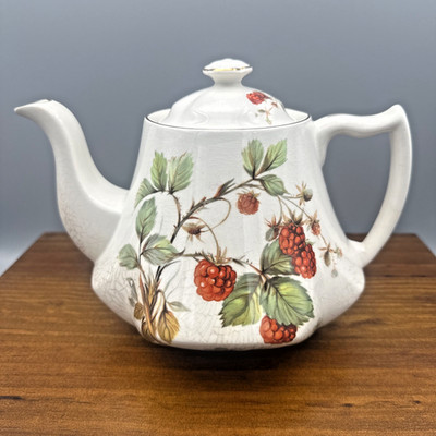 Vintage James Kent Raspberry Bramble Teapot England Staffordshire Pottery