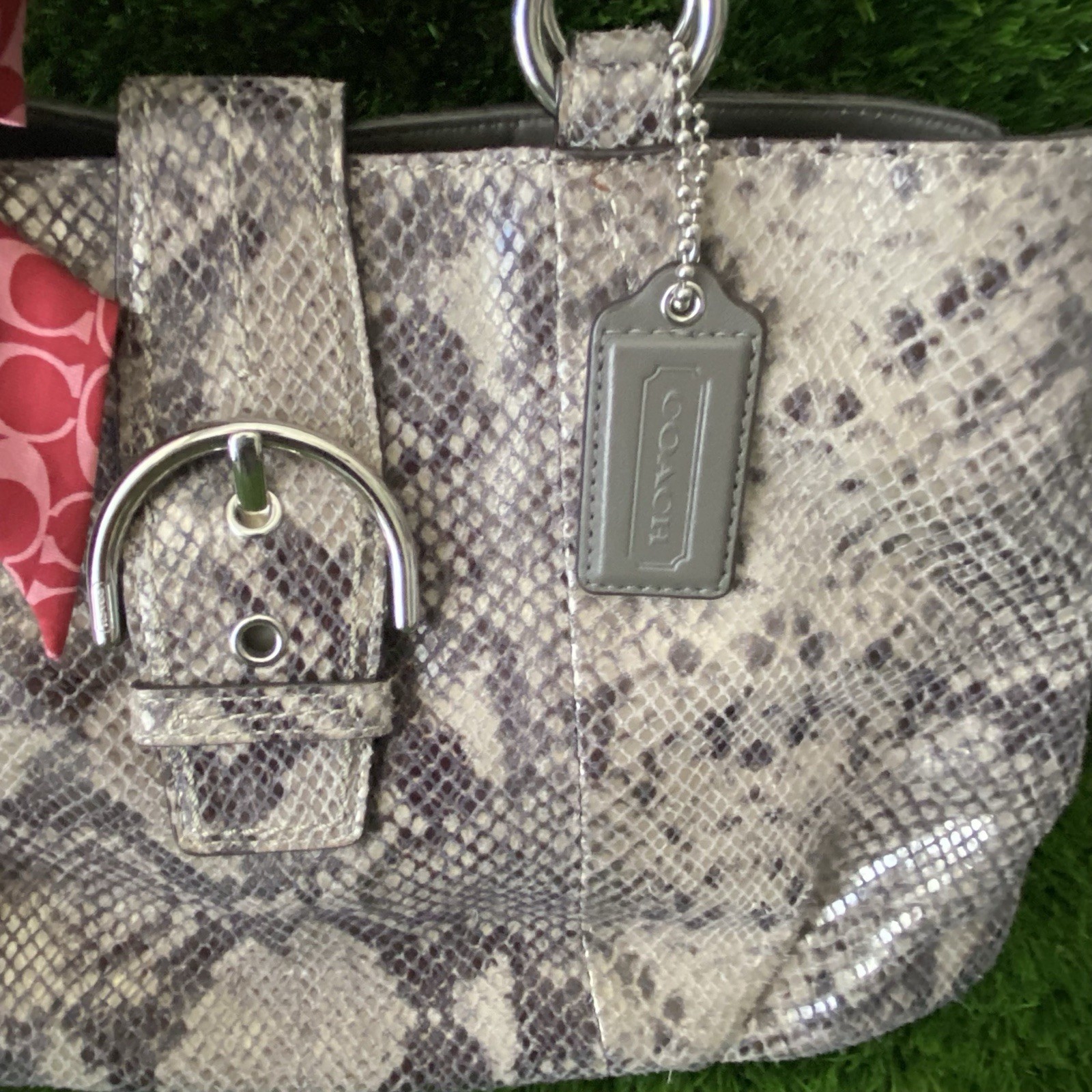 Coach Soho Python Snake Embossed Faux Leather Med… - image 21