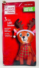 Home Accents Holiday 3.5 ft LED Reindeer Inflatable Christmas Yard Decoration