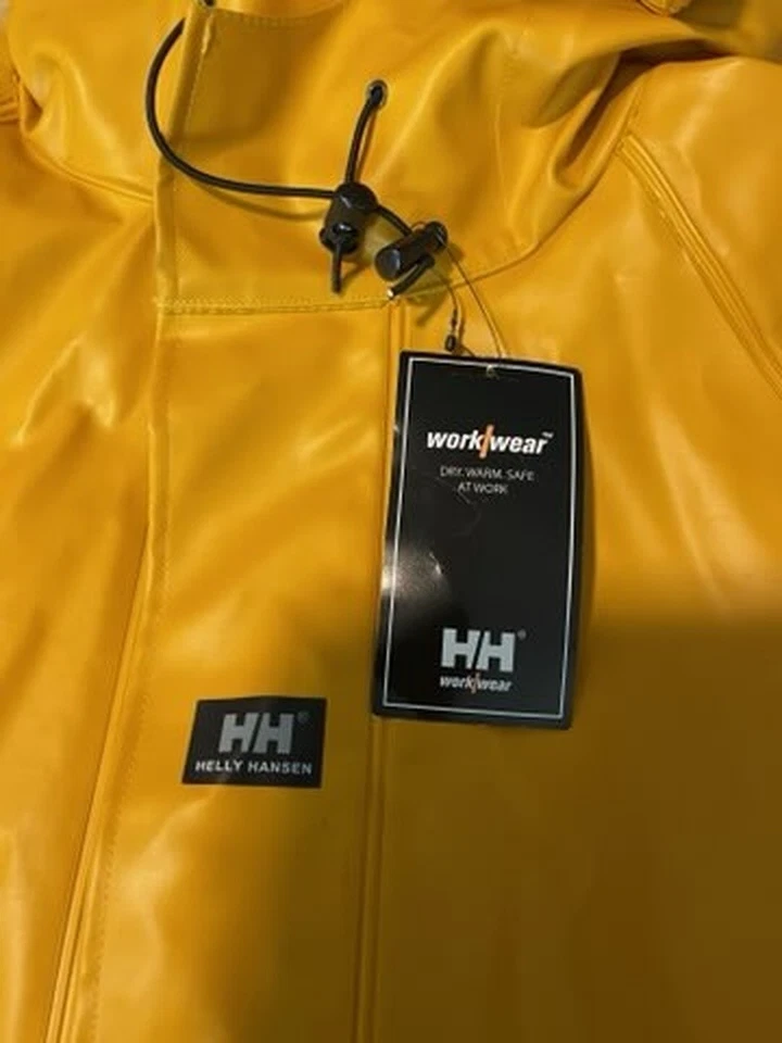 Helly Hansen Commercial Workwear Yellow Waterproof Rain Jacket Mens Large 70209 - Image 3 of 4