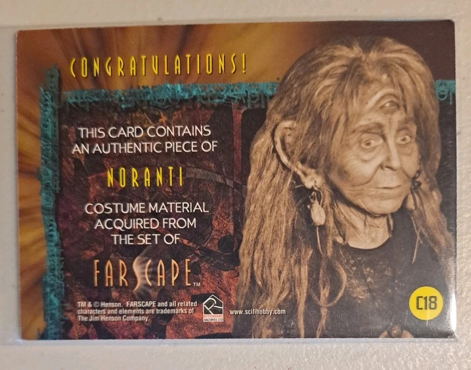 Farscape Season 4 Costume Relic Card C18 Noranti - Melissa Jaffer - Image 2 of 2