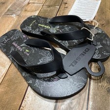 DIESEL Unisex Black Italy-made Sandals 37/38 Summer Fashion New