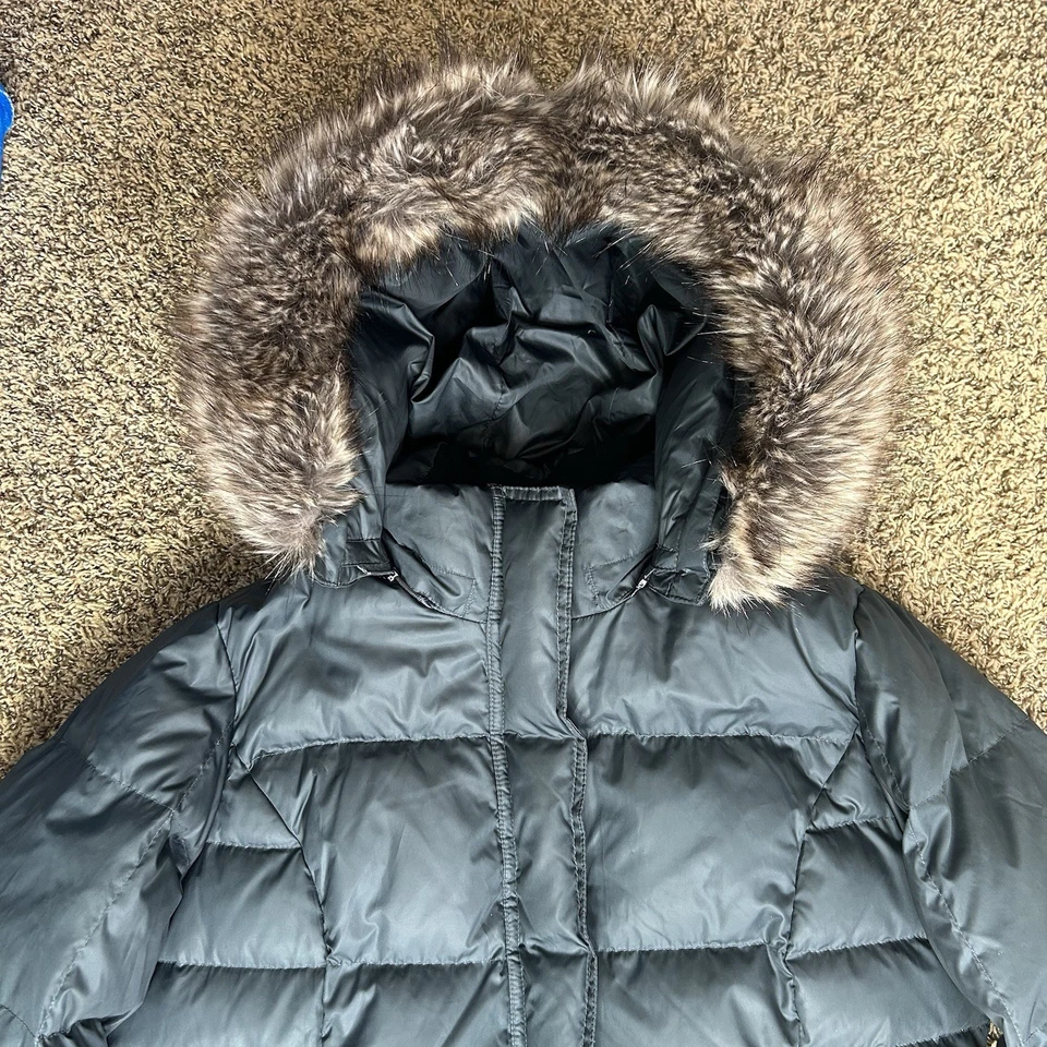 Abrigo de Lona Eddie Bauer Lodge Plumón Capucha Extraíble y Piel Sintética Grande Tormenta Foto 2 de 4