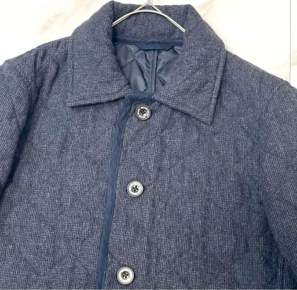 Good condition Beams Heart Quilted Jacket Wool Navy (Lavenham) - Image 3 of 4