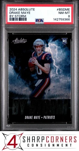 2024 PANINI ABSOLUTE BY STORM #BSDME DRAKE MAYE RC PSA 8