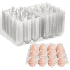 3 x 4 Plastic Egg Cartons for 12 Eggs,50 Pcs Egg Cartons Cheap Bulk Clear Reu...