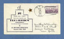 U.S.S. ERIE DEC 18,1937 PROHIBITON AMENDMENT  NAVY YARD BROOKLYN  NAVAL COVER