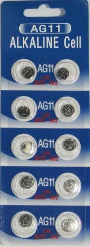 10 Pk AG11 LR721 362 361 SR58 LR58 SR720 V361 V362 Alkaline Button Cell Battery - product listing photo