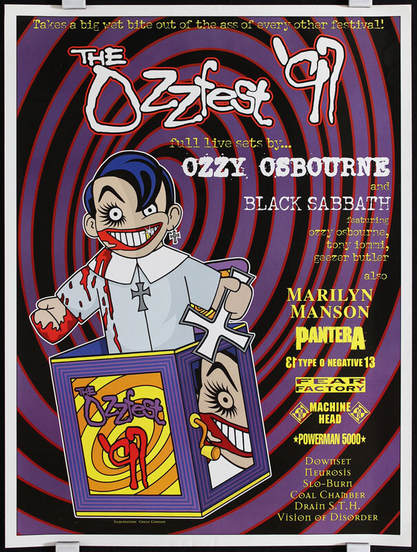 Ozzfest 1997 Poster Ozzy Osbourne Black Sabbath Marilyn