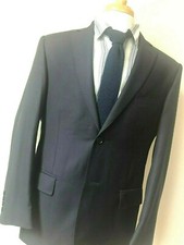 Pronto Uomo Signature Suit Jacket Coat 40S Short Italy Lanificio A. Rodina Navy