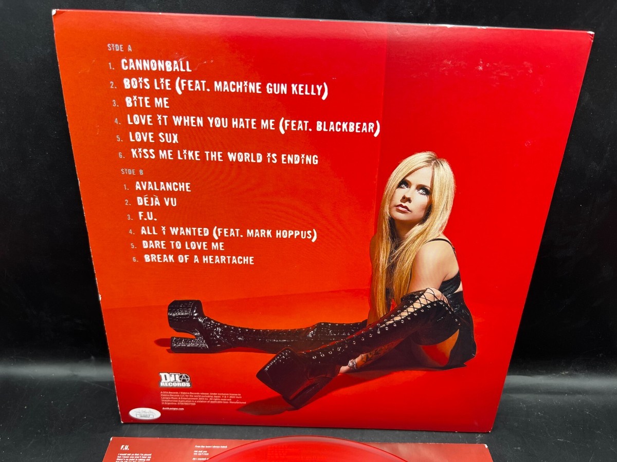 Avril Lavigne Signed Autograph Love Sux Red Vinyl Album Urban