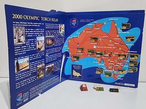 Sydney 2000 Herald Sun Olympic Torch Relay Pin Album 16 Pins + Extra Pins -Coke - Picture 4 of 7