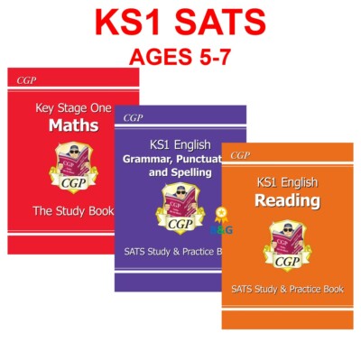 KS1 Sats Ages 5-7 Maths English Reading Study Books with Answer Key Stage 1 Exam