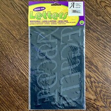 Dritz Iron-On Letters Black Flock Initials 2.25  3 Sheets/1 Ea Letter NWT 