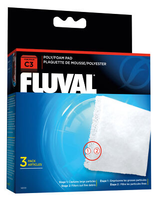 Schaumstoff / Polypatrone - Filtermatte für Fluval C3 Filter 3er Pack