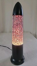 Lava Glitter Lamp Black Silver Purple Light Bullet Style 17 "