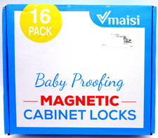 MAISI Baby Proofing Magnetic Cabinet Locks 16 PACK Easy Install Switch ON/OFF