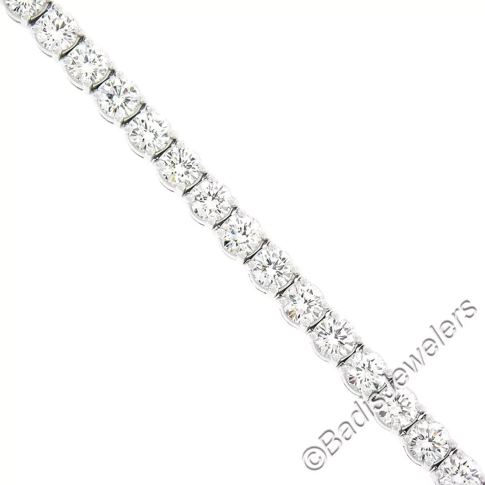 Brazalete de platino 10,71 ctw 39 redondo grande línea de diamantes VVS E tenis llamativo Foto 3 de 4