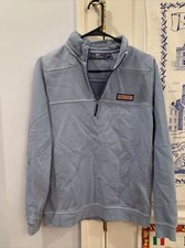 Boys Vineyard Vines 3/4 Zip Sweatshirt Shep Shirt Blue Size L 16 EUC