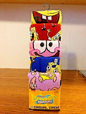 SpongeBob Square Pants Nickelodeon 5 Pair Crew Socks 8-12 Mens Unisex Bioworld