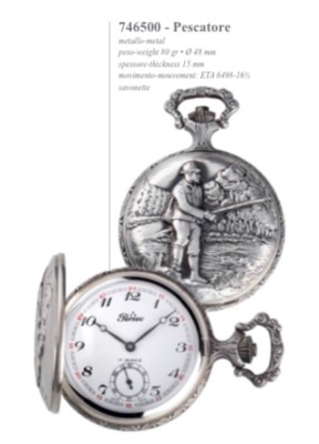 Orologio Da Tasca Uomo Savonnette Cromato - Quadrante Grigio/Bianco, Numeri Arabi, 50mm - Foto 7